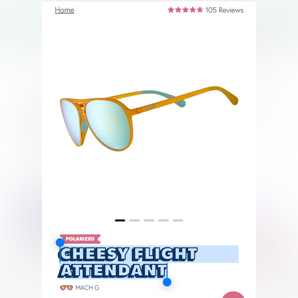 NEW in box goodr sunglasses CHEESY FLIGHT ATTENDANT